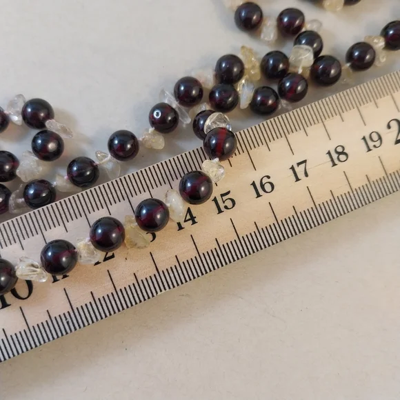 Vintage Garnet Beaded Necklace - 585 (14k) Lock - Picture 14 of 16